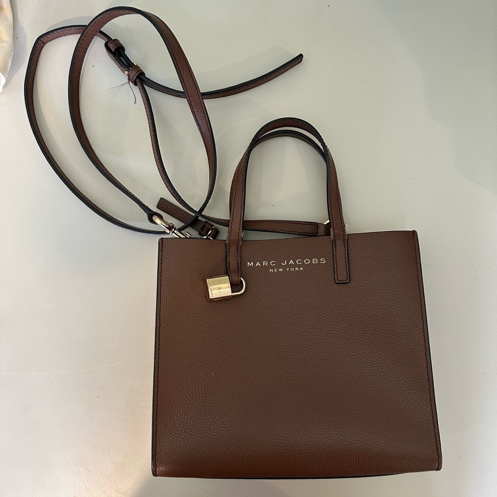 Marc Jacobs Brown Leather Tote Bag - Structured Satchel